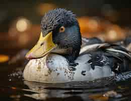 Free photo duck in nature generate image