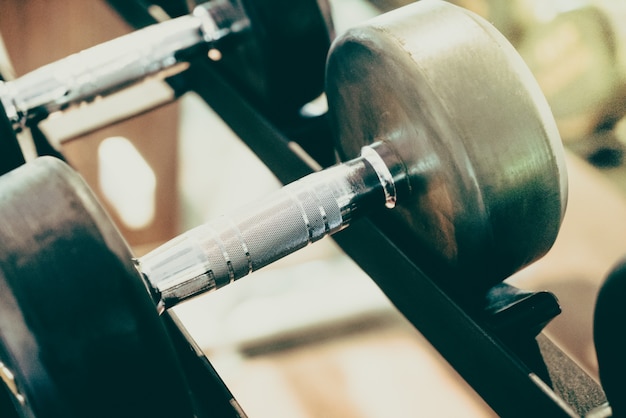 Dumbbells close up