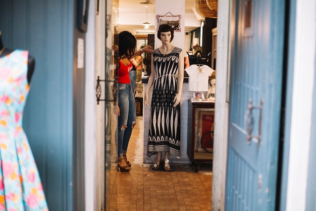 Dummy inside shop