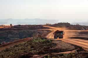 Free photo dump truck in pit mine