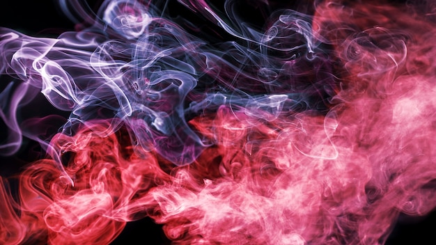 Free photo duotone wavy smoke on black background