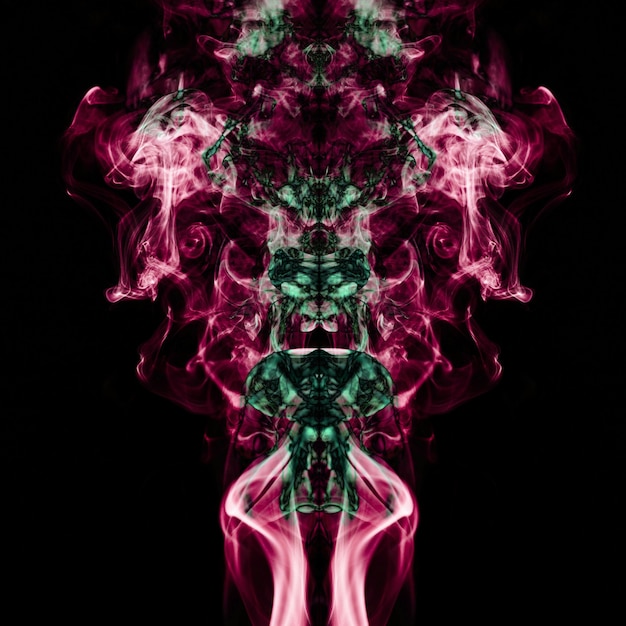 Free photo duotone wavy smoke on black background