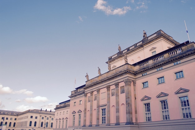 Dutch angle shot of amazing Berlin architecture