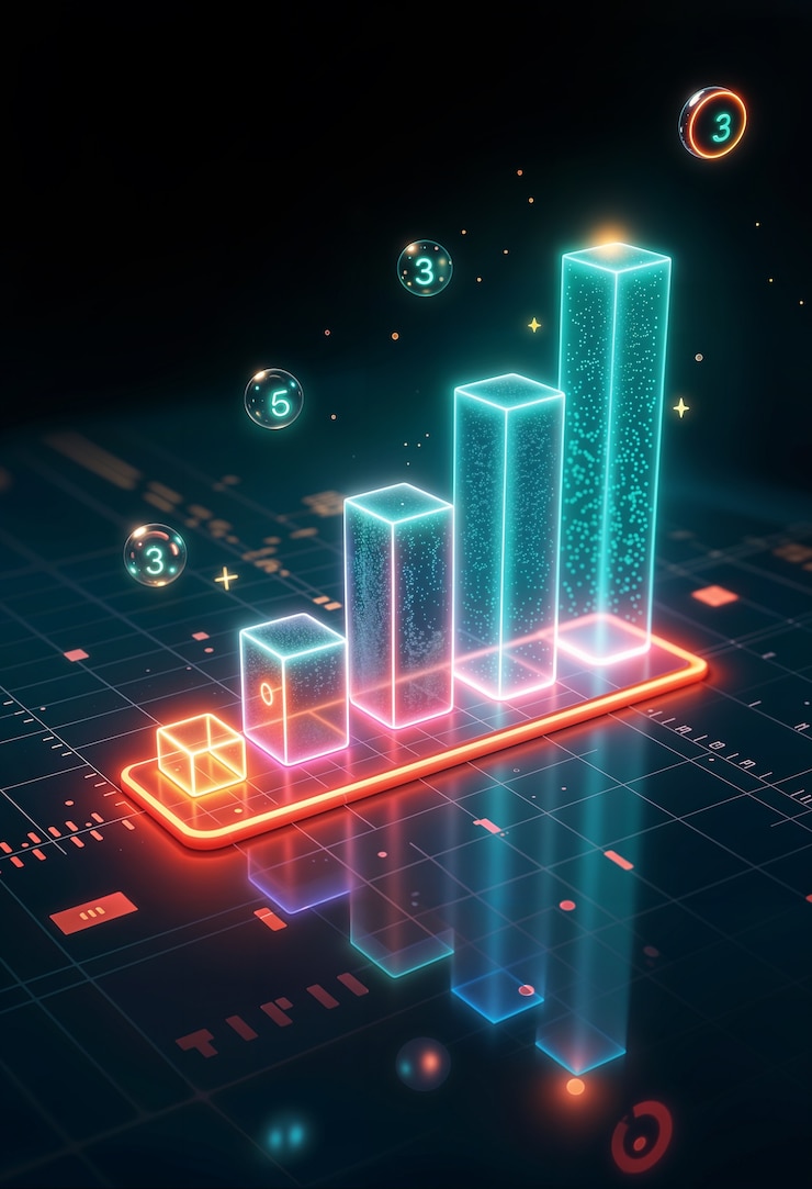 Free Photo dynamic data visualization in 3d