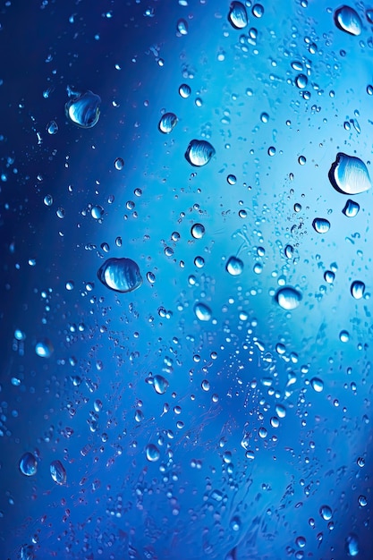 Free photo dynamic deep blue background enhanced by sparkling water droplets and gradients