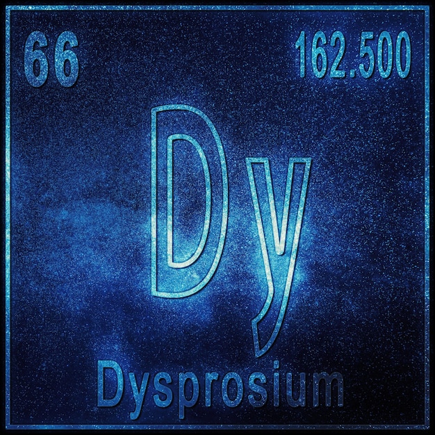 Бесплатное фото Химический элемент диспрозия, знак с атомным номером и атомным весом, элемент периодической таблицы