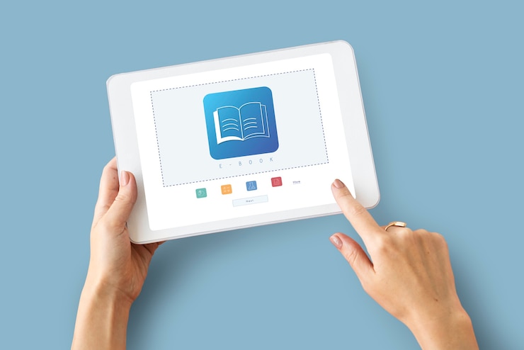Free Photo e-book online learning education knowledge graphic