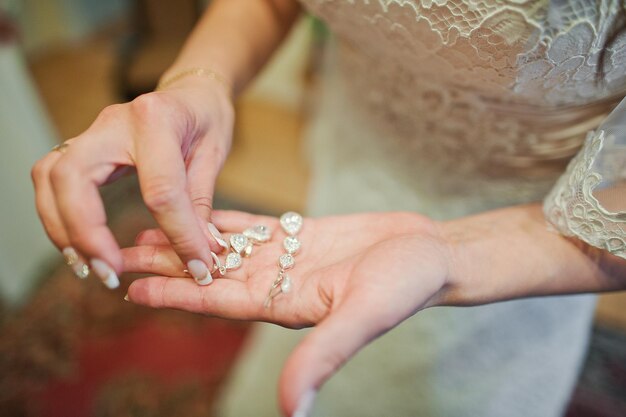 Earrings of bride