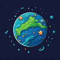 Free photo earth  in  cartoon style