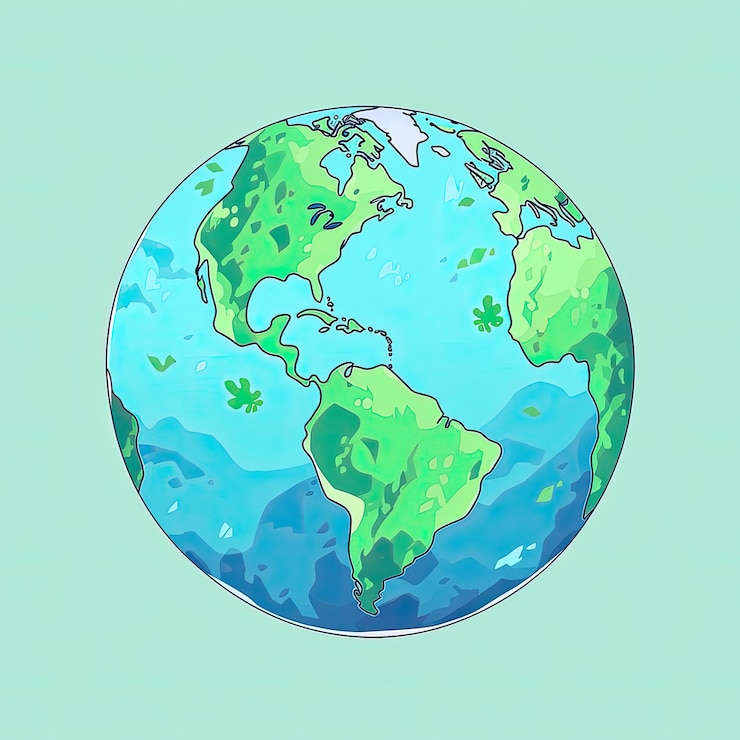 Free Photo earth  in  cartoon style