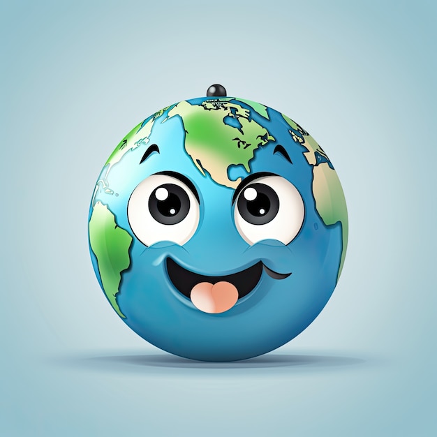 Free photo earth  in  cartoon style