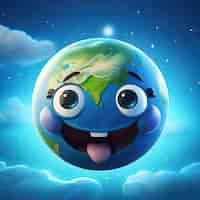 Free photo earth  in  cartoon style