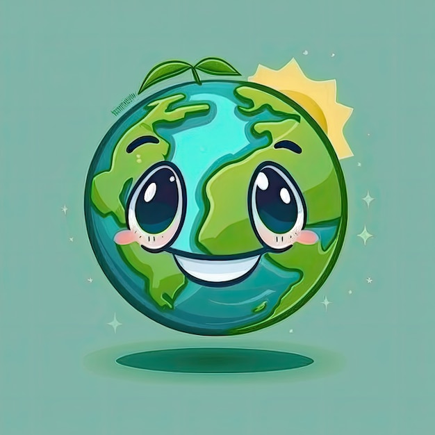 Free photo earth  in  cartoon style