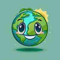 Free photo earth  in  cartoon style