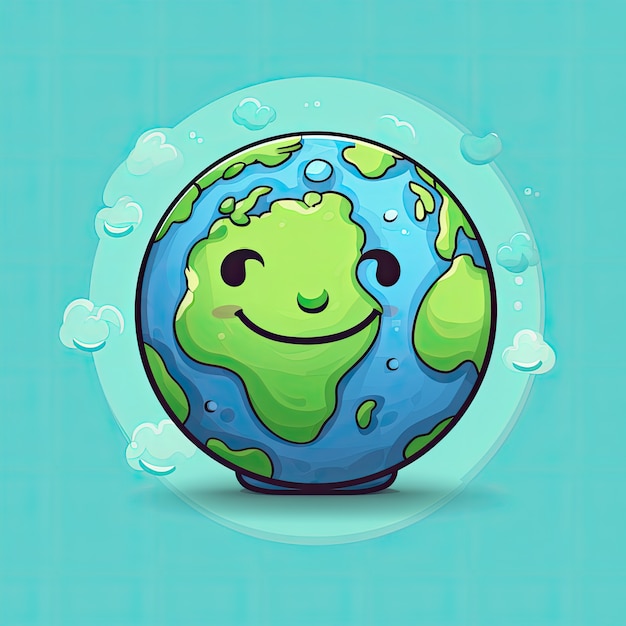 Free photo earth  in  cartoon style