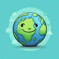 Free photo earth  in  cartoon style