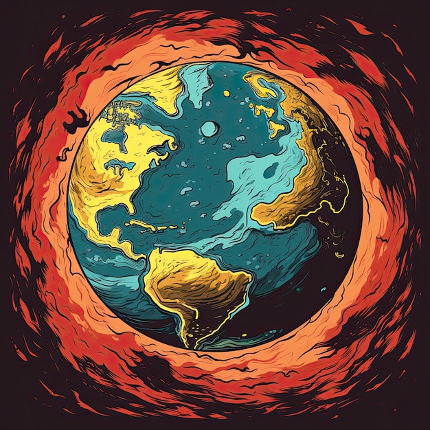 Earth  in  cartoon style