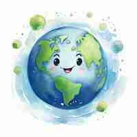 Free photo earth  in  cartoon style