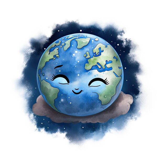 earth  in  cartoon style