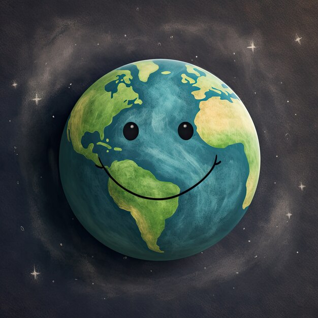 earth  in  cartoon style