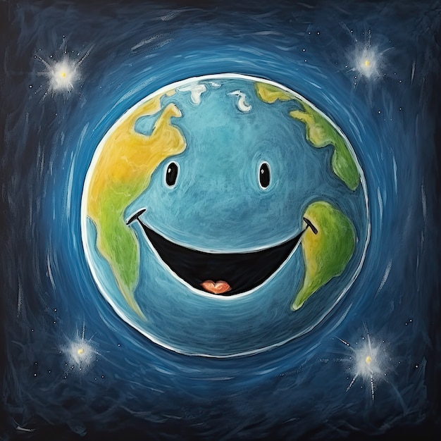 Free photo earth  in  cartoon style