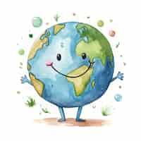 Free photo earth  in  cartoon style