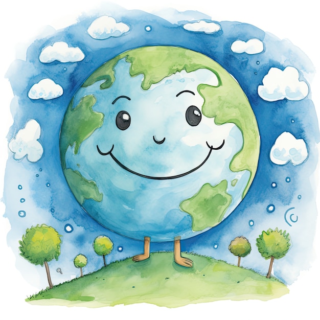 Free photo earth  in  cartoon style