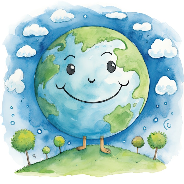 earth  in  cartoon style