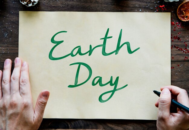 환경 보호를 지원하는 지구의 날 카드