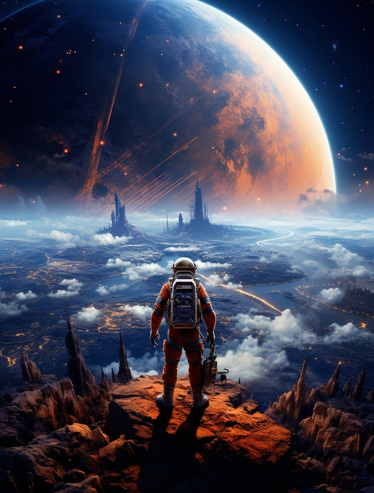 Free Photo earth depicted in anime style