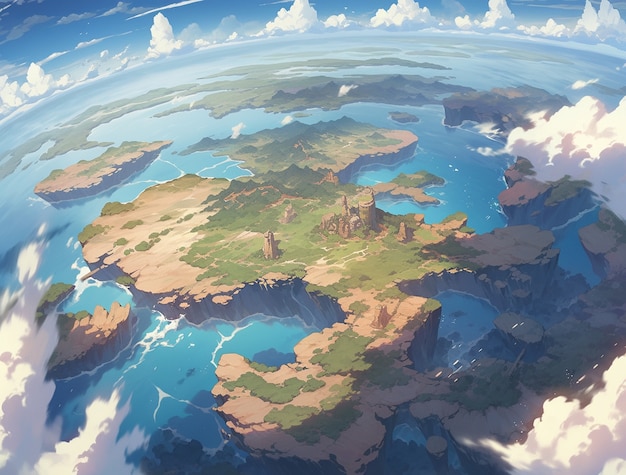 Earth depicted in anime style