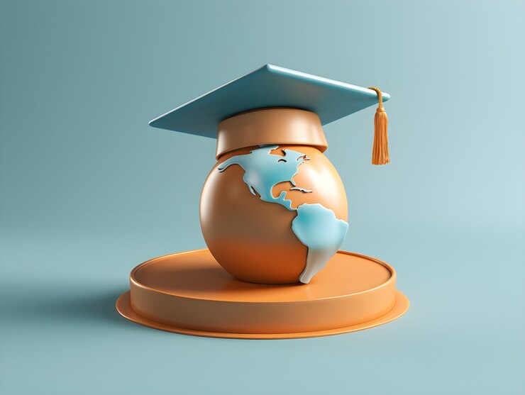 Free Photo earth globe with graduation cap for education day