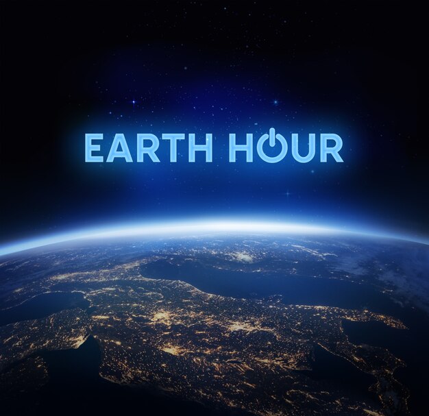 earth hour photo composition