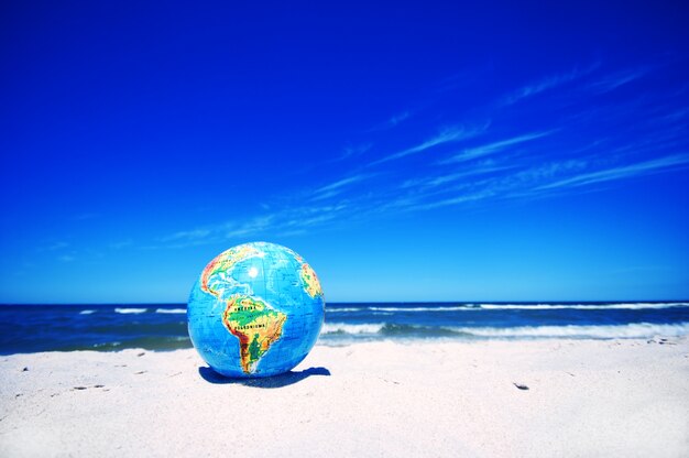 砂浜での地球惑星