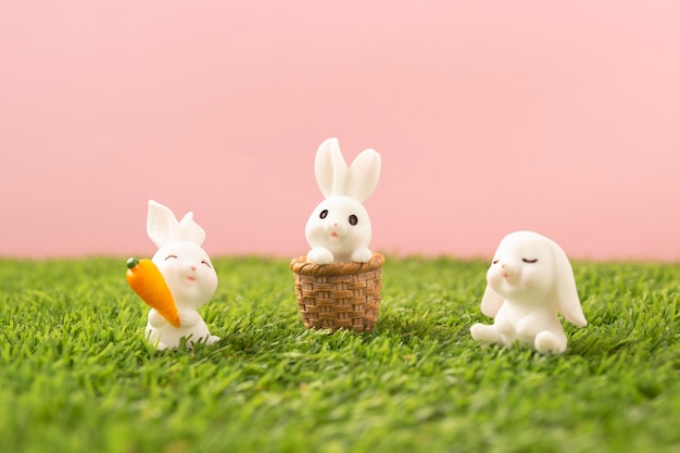 Easter bunny on grass
