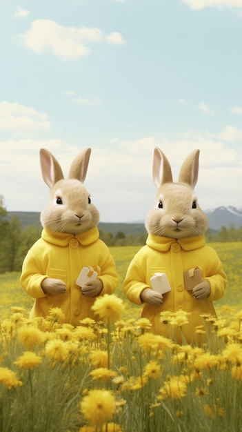 Free Photo easter  celebration with bunny