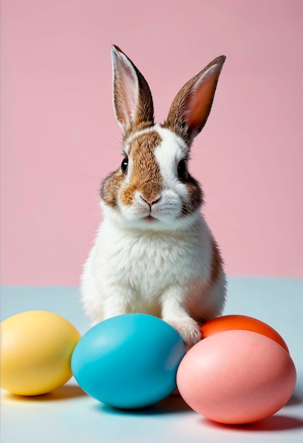 Foto gratuita celebrazione di pasqua con un coniglietto carino