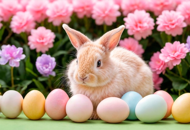 Foto gratuita celebrazione di pasqua con un coniglietto carino