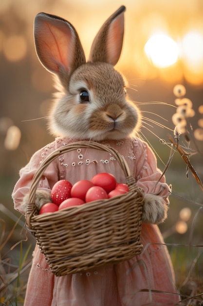 Free photo easter celebration with dreamy bunny