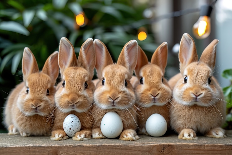 Free Photo easter celebration with dreamy bunny