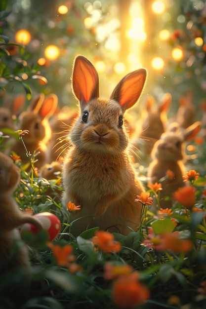 Free photo easter celebration with dreamy bunny