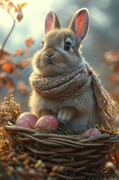 Free photo easter celebration with dreamy bunny