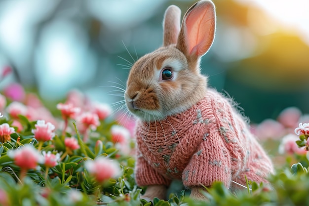 Free Photo easter celebration with dreamy bunny