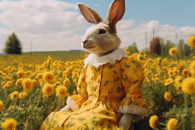 Free Photo easter celebration with dreamy bunny