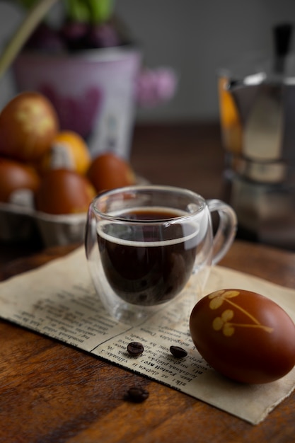 Free photo easter coffee decorations still life