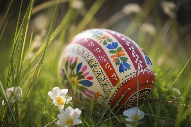 Easter decorative egg outdoors