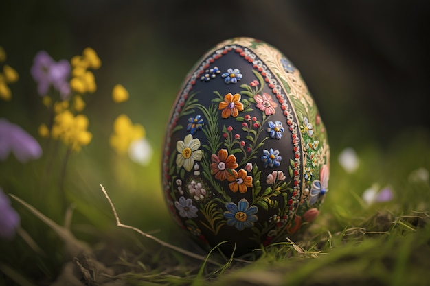 Easter decorative egg outdoors