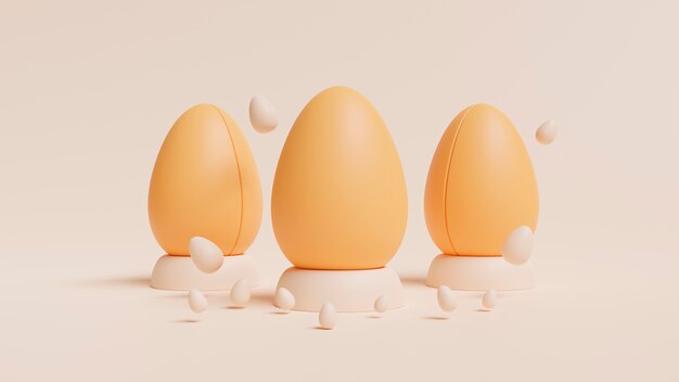 イースターの装飾的な卵の配置