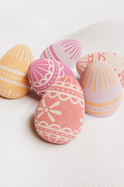 Free photo easter decorative eggs arrangement