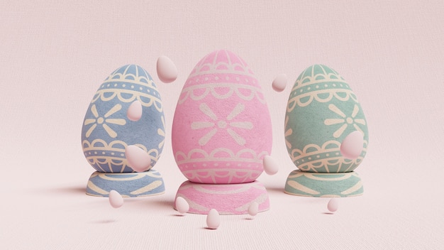 Free photo easter decorative eggs arrangement